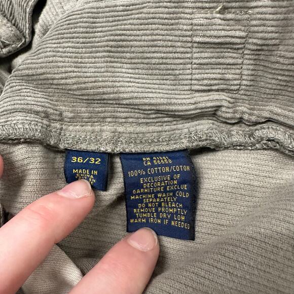 Polo Ralph Lauren Gray Mens 36x32 Classic‎ Straight Leg Preppy Corduroy Pants - Picture 6 of 13